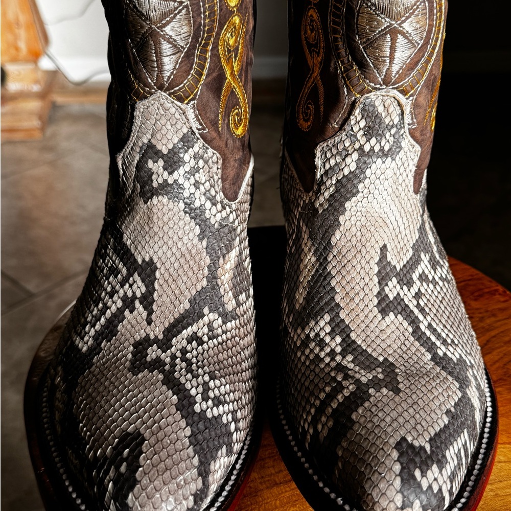 Genuine Python leather cowboy boots - image 4